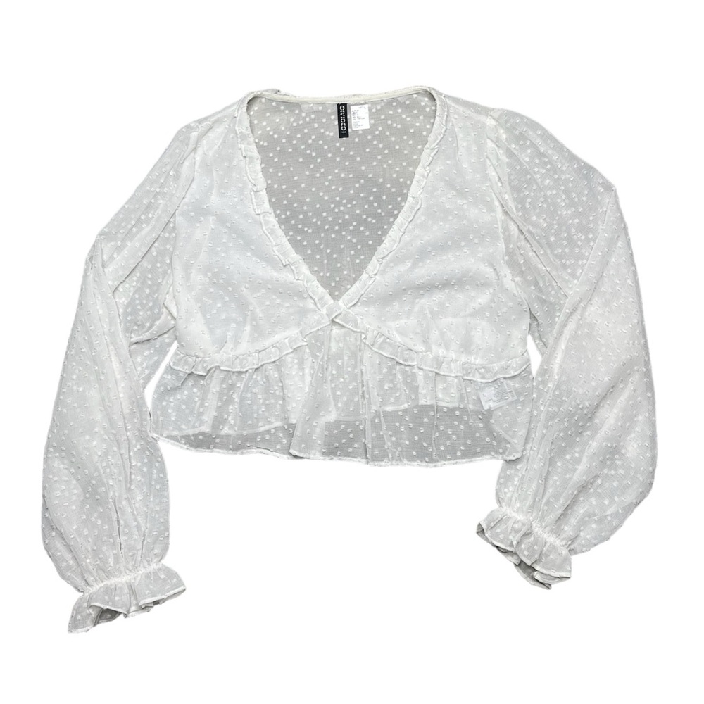 H&M Long Sleeve Dot Top Blouse